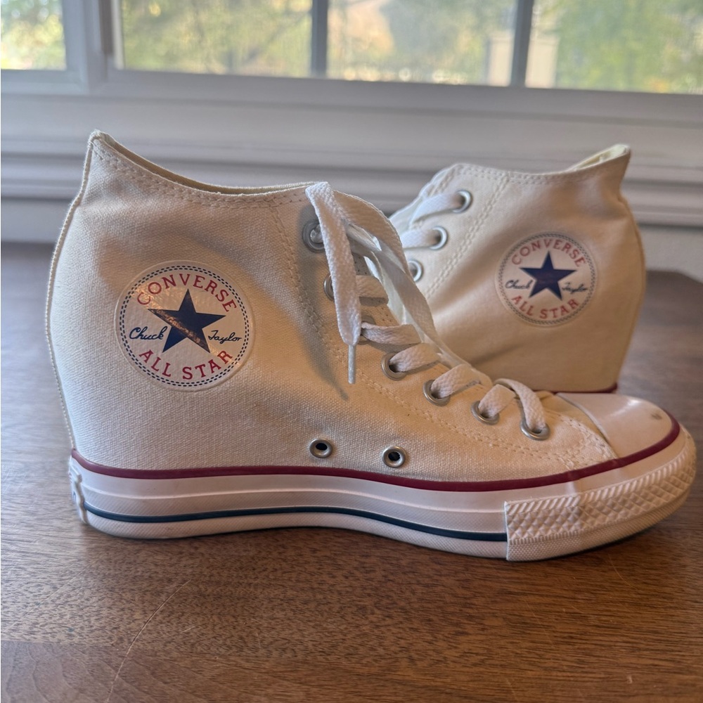 Converse Women's Off-White High-Top Wedge Sneakers